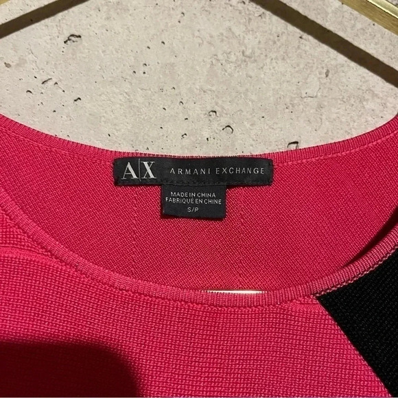 Armani Exchange Fitted Hot Pink Dress Bodycon Knit Bandage Size Small S - Picture 5 of 11